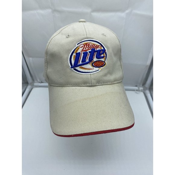 Rusty Wallace 2 Miller Lite Nascar Baseball Hat Cap Strapback Tan Beige Khaki - Picture 1 of 14